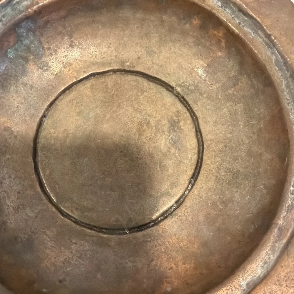 Vintage Hand Hammered Copper Bowl Heavy